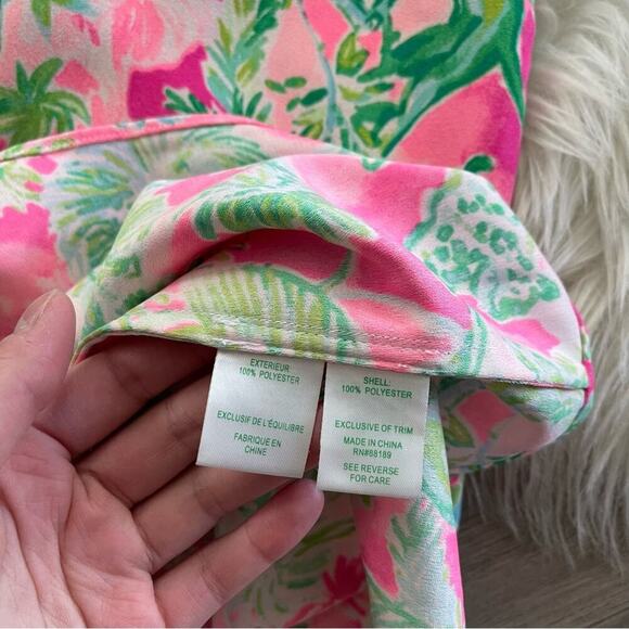Lilly Pulitzer Mila Raz Berry Catty Shack Pearl Lace Pink & Green Shift Dress - Picture 8 of 8